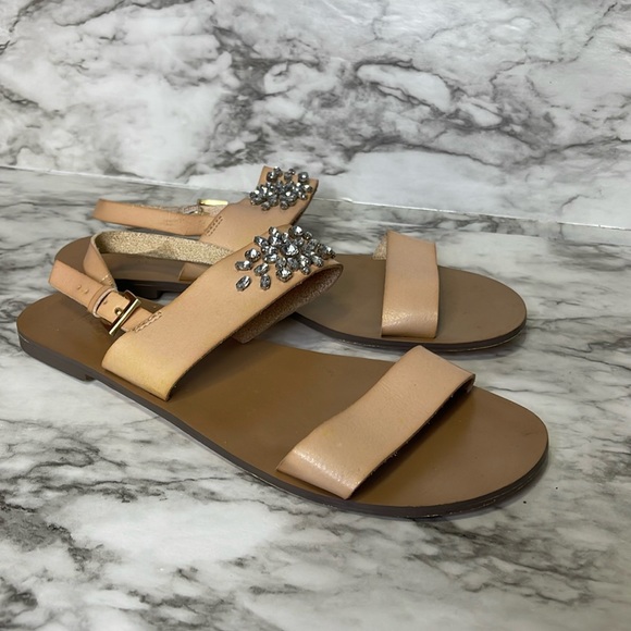 J. Crew Factory womens slingback sandal rhinestone shoe size 8 - Picture 2 of 13